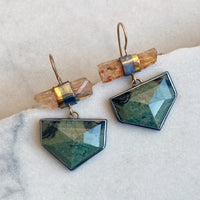 Imperial Topaz and Kambaba Jasper Earrings